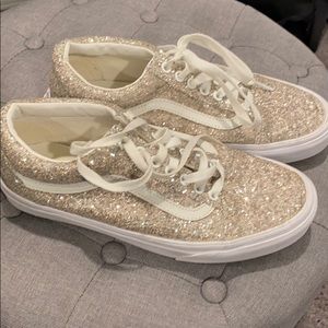 Gold glitter vans size 8.5
